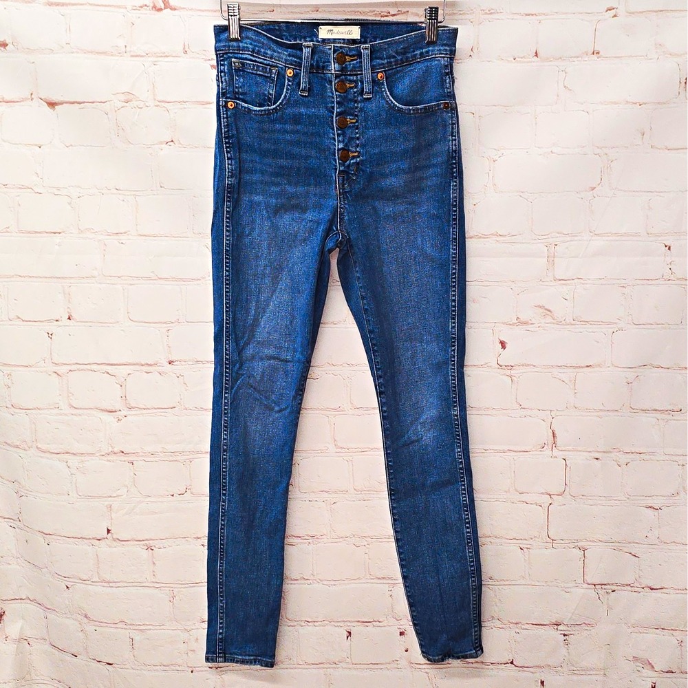 Madewell Womens Blue Medium Wash High-Rise Skinny Denim Jeans Button Fly size 27